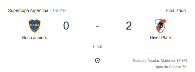 resultado supercopa argentina 2018